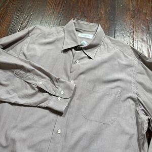 Brooks Brothers Makers Shirt Mens 16-34/35‎ Brownish Gray MADE IN USA - EUC